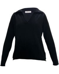 Iris & Ink - Collared V-Neck Sweater - Lyst