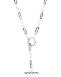 Simona - Sterling Paperclip toggle Necklace - Lyst