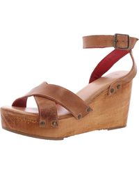 Bed Stu - Grettell Buckle Leather Wedge Sandals - Lyst