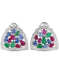 Non-Branded - Lb Exclusive 18k Gold 2.05 Ct Diamond And 11.34 Ct Tutti Frutti Earrings Mf11-051724 - Lyst