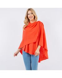 TRUEDAMES - Elegant Solid Drape Wrap Poncho - Lyst