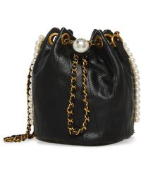 Betsey Johnson - Faux Leather Embellished Bucket Handbag - Lyst