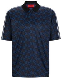 HUGO - Relaxed-fit Polo Shirt With Printed Monograms - Lyst