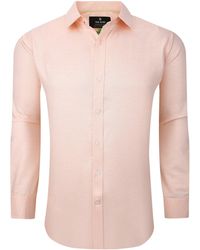 Tom Baine - Solid Linen Feel Long Sleeve Button Down - Lyst