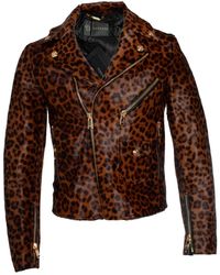Versace - Ponyskin Leopard Biker Jacket Fw24 - Lyst