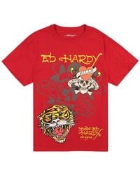 Ed Hardy - Tiger Skull Multi Tattoo Tee - Lyst