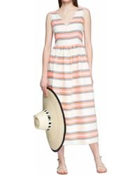 Vilagallo - Sleeveless Stripe Print Midi Dress - Lyst