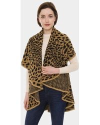 TRUEDAMES - Leopard Pattern Soft Shawl Vest - Lyst