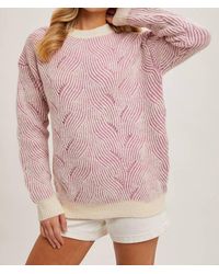 Bluivy - Crew Neck Geo Textured Knit Sweater - Lyst