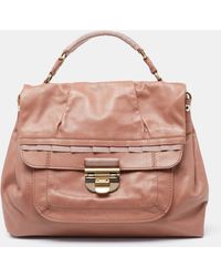 Nina Ricci - Rose Leather And Fabric Liane Top Handle Bag - Lyst