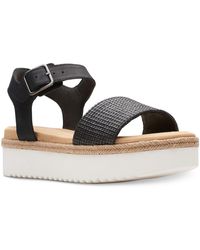 Clarks - Lana Shore Leather Open Toe Wedge Sandals - Lyst