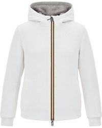 K-Way - Hooded Zip-Up Jacket With Faux Fur Lining - Lyst