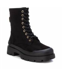 Xti - Suede Lace-Up Booties - Lyst