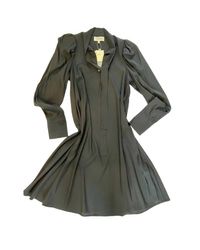 Psophia - Long Sleeve Silk Dress - Lyst