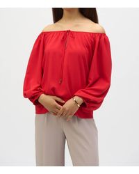 Joseph Ribkoff - Off Shoulder Eggshell Flared Top - Lyst