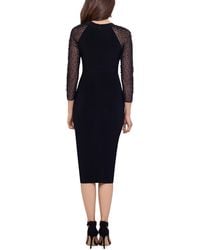 Betsy & Adam - Faux Wrap Cape Sleeves Cocktail And Party Dress - Lyst
