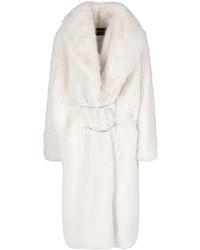 Dondup - Mid-Length Eco-Fur Coat With Hardware - Lyst