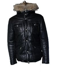 Philipp Plein - Hooded Leather Bomber With Fur - Lyst