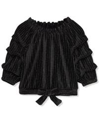 Habitual - Velour Gathered Sleeves Top - Lyst