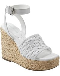 Marc Fisher - Godina Faux Leather Ankle Strap Wedge Sandals - Lyst