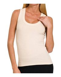 Zenana - Ribbed Scoop Neck Tank Top - Lyst
