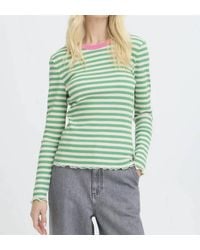 Ichi - Stripe Rib Tee - Lyst