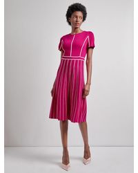 Misook - Contrast Stripe A-Line Soft Knit Dress - Lyst