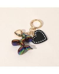 Fashnzfab - Faux Leather Metal Heart Balloon Dog Bag Charm Keychain - Lyst