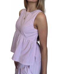Stateside - Poplin Peplum Sleeveless Top - Lyst