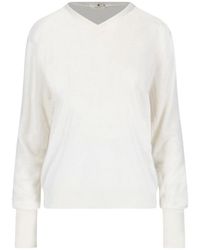 Ma'ry'ya - Minimalist Sweater With Classic Fit And Round Neckline - Lyst