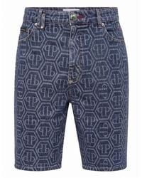 Philipp Plein - Denim Formentera Shorts Monogram Basic - Lyst