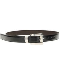 Versace - Narrow Calf Leather-Buckle Belt - Lyst