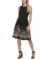Calvin Klein - Petites Embroidered Mini Fit & Flare Dress - Lyst