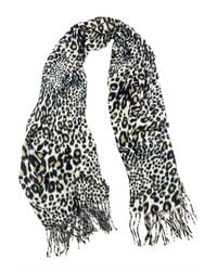 Kensie - Leopard Printed Scarf With Fringe - Lyst