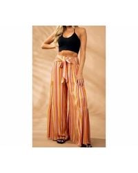 Angie - Striped Front Tie Flowy Wide Leg Pants - Lyst