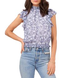 1.STATE - Floral Smocked Pullover Top - Lyst