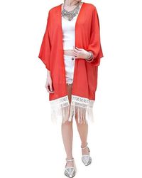 Kori - Bohemian Crochet & Fringe Kimono Jacket - Lyst