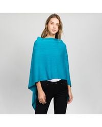 TRUEDAMES - Solid Versatile Asymmetrical Poncho Wrap Scarf - Lyst