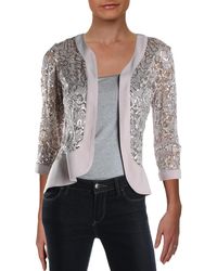 R & M Richards - Lace 3/4 Sleeves Open-front Blazer - Lyst