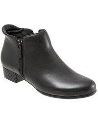 Trotters - Major Boot 6 Leather Dual Zipper Block Heel Ankle Zpo2448 - Lyst