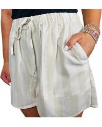 Wishlist - Striped Linen Shorts - Lyst