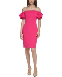 Calvin Klein - Crepe Mini Cocktail And Party Dress - Lyst