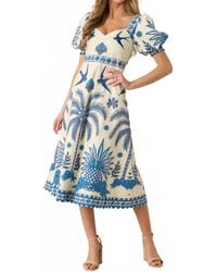 Aylaya - Godthab Tropical Print Midi Dress - Lyst