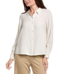 Eileen Fisher - Petite Classic Collar Silk Shirt - Lyst