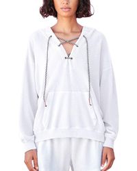 Sundry - Sherpa Lace-up Hoodie - Lyst