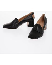 Maison Margiela - Leather Loafers With Cut-Out Details Heel 6 Cm - Lyst