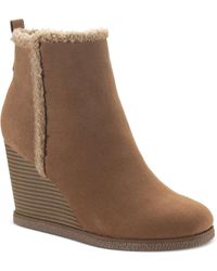 Sun & Stone - Camillia F Faux Suede Ankle Wedge Boots - Lyst