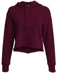 Next Level - Laguna Sueded Raw Edge Crop Hoodie - Lyst