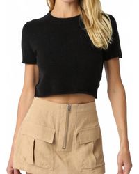 Olivaceous - Fuzzy Knit Tee Sweater - Lyst