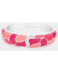 Fashnzfab - Color Block Enamel Hinged Bangle Bracelet - Lyst